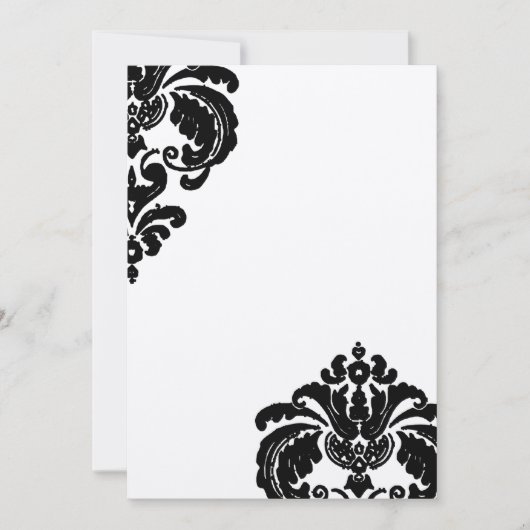 Invitations de Mariage damassé noir (Devant)