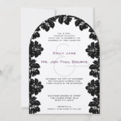 Invitations de Mariage damassé noir (Devant)