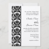Invitations de Mariage damassé noir (Devant)