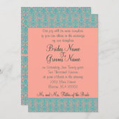 Invitations de Mariage damassé ou de Fête Pink and (Devant / Derrière)