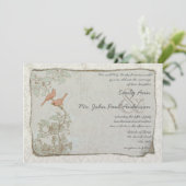 Invitations de Mariage damassé pour les oiseaux de (Debout devant)