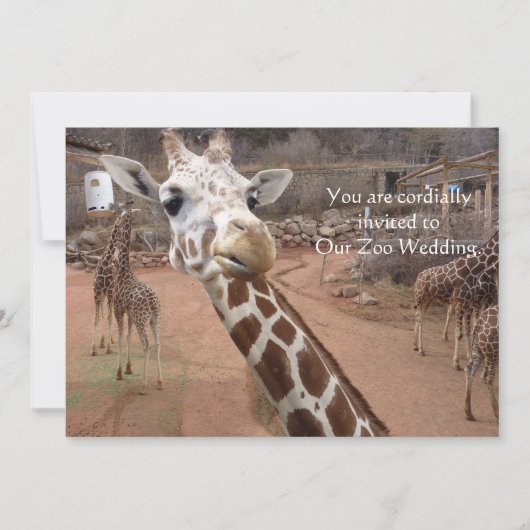 Invitations de mariage d'amour de girafe (Devant)