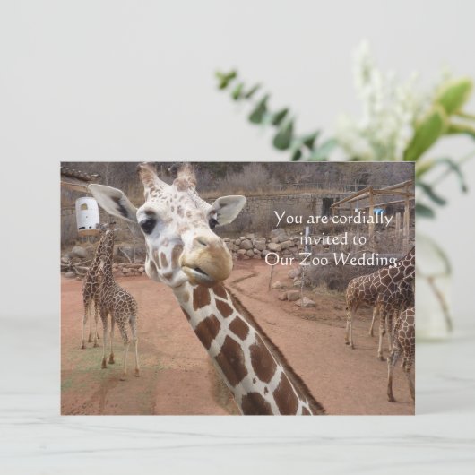 Invitations de mariage d'amour de girafe (Debout devant)
