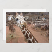 Invitations de mariage d'amour de girafe (Devant / Derrière)