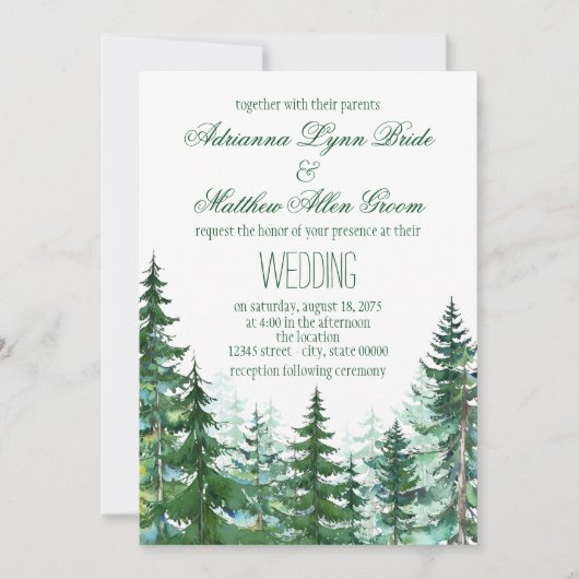 Invitations de mariage dans l'arbre (Devant)