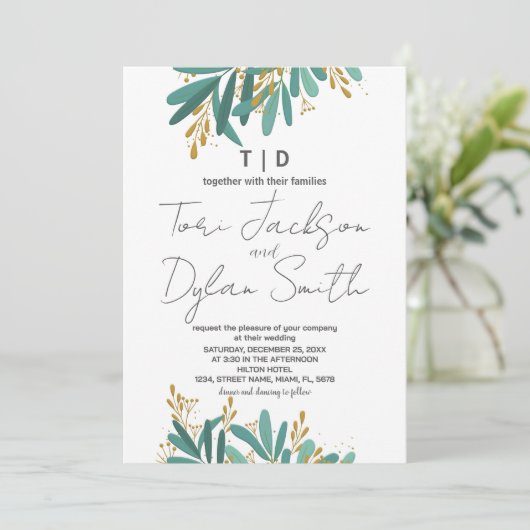 Invitations de mariage dans l'arbre vert (Debout devant)