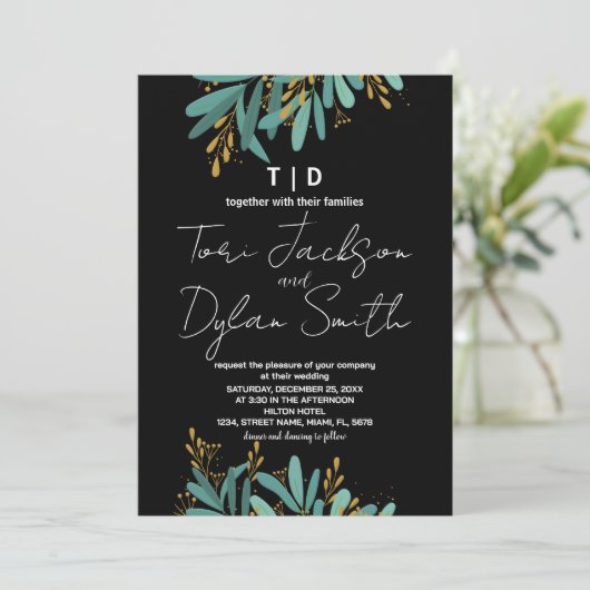 Invitations de mariage dans l'arbre vert (Debout devant)