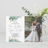 Invitations de mariage dans l'arbre vert avec phot (Debout devant)