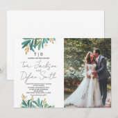 Invitations de mariage dans l'arbre vert avec phot (Devant / Derrière)