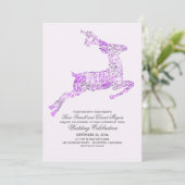 Invitations de mariage dans le bois pourpre cerf (Debout devant)