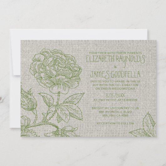 Invitations de mariage dans le jardin du pays (Devant)