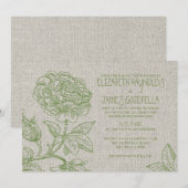 Invitations de mariage dans le jardin du pays (Devant / Derrière)