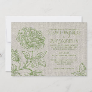 Invitations de mariage dans le jardin du pays