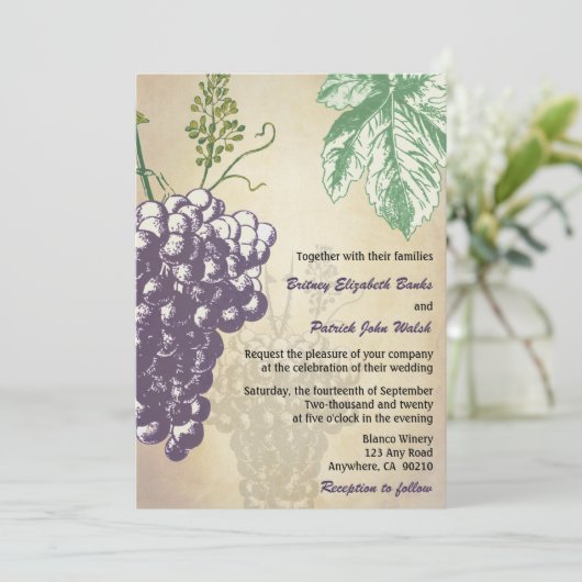 Invitations de mariage dans le vignoble de Toscane (Debout devant)