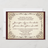 Invitations de mariage dans un cadre de défilement (Devant)