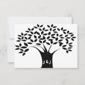 Invitations de mariage d'arbre de B&W (Devant)