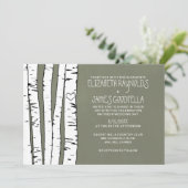 Invitations de mariage d'arbre de bouleau (Debout devant)