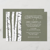 Invitations de mariage d'arbre de bouleau (Devant / Derrière)