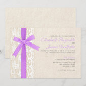 Invitations de mariage d'arc et de dentelle de (Devant / Derrière)