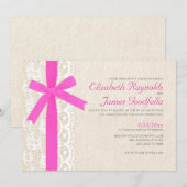 Invitations de mariage d'arc et de dentelle de (Devant / Derrière)