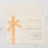 Invitations de mariage d'arc et de dentelle de (Devant / Derrière)