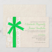 Invitations de mariage d'arc et de dentelle de (Devant / Derrière)