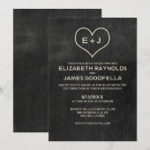 Invitations de mariage d'ardoise (Devant / Derrière)