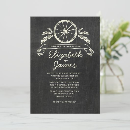 Invitations de mariage d'ardoise occidentale (Debout devant)