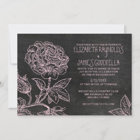 Invitations de mariage d'ardoise rustique (Devant)