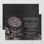 Invitations de mariage d'ardoise rustique (Devant / Derrière)