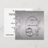 Invitations de mariage d'argent Annonces (Devant / Derrière)