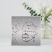 Invitations de mariage d'argent Annonces (Debout devant)