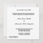 Invitations de mariage d'argent Annonces (Dos)