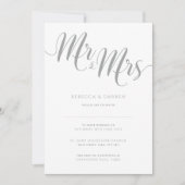 Invitations de mariage d'argent M & Mme (Devant)