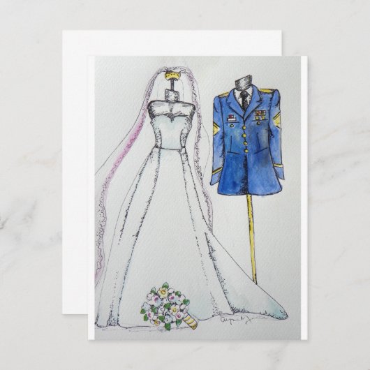 Invitations de mariage d'armée (Devant / Derrière)