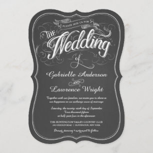 Invitations de mariage d'art de script de tableau
