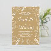 Invitations de mariage d'art doré (Debout devant)