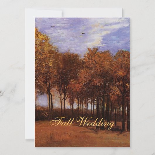 Invitations de mariage d'art, Paysage d'automne (Dos)
