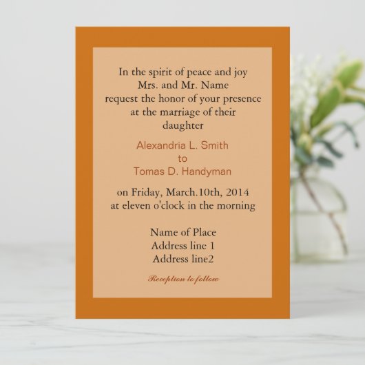 Invitations de mariage d'art, Paysage d'automne (Debout devant)