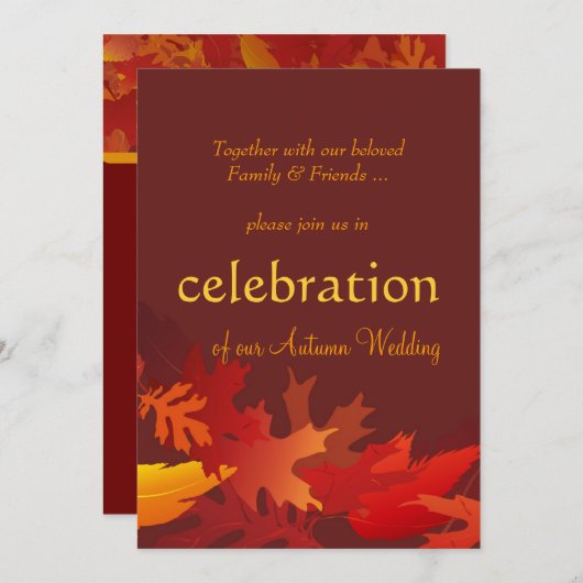 Invitations de mariage d'automne (Devant / Derrière)
