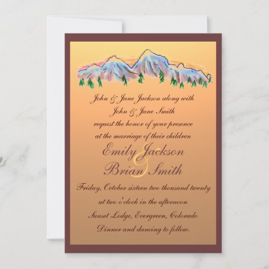 Invitations de mariage d'automne de conception de (Devant)
