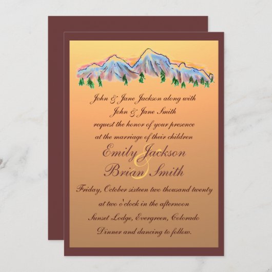 Invitations de mariage d'automne de conception de (Devant / Derrière)
