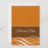 Invitations de mariage d'automne modernes Orange B (Devant)