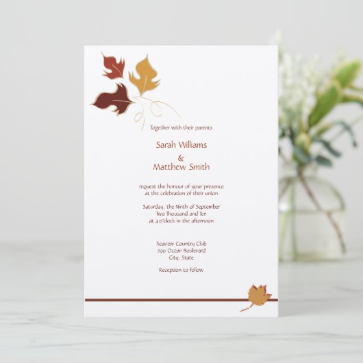 Invitations de mariage de automne (Debout devant)