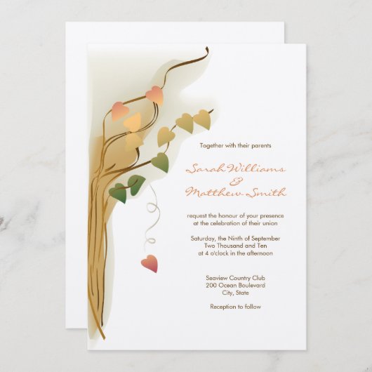 Invitations de mariage de automne (Devant / Derrière)