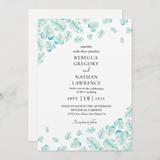 Invitations de mariage de automne à mât (Devant / Derrière)