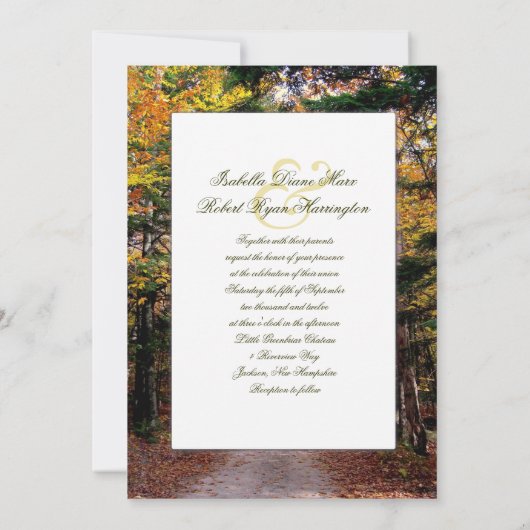 Invitations de Mariage de automne personnalisées B (Dos)