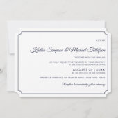 Invitations de mariage de base à la frontière (ble (Devant)