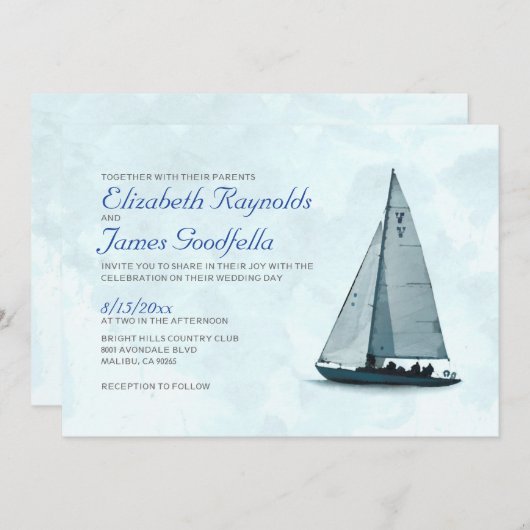 Invitations de mariage de bateau (Devant / Derrière)