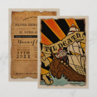 invitations de mariage de bateau pirate